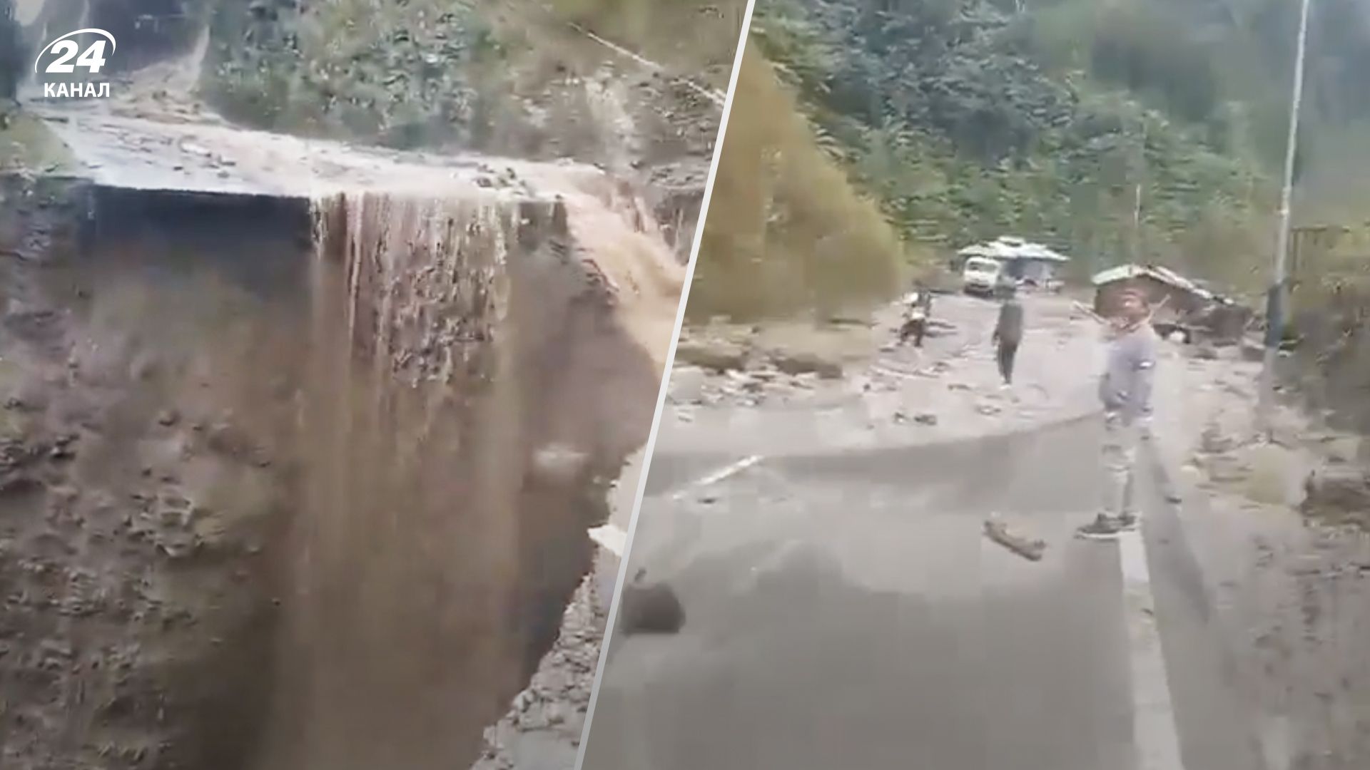 На границе между Индией и Китаем произошел масштабный оползень На границе между Индией и Китаем произошел масштабный оползень