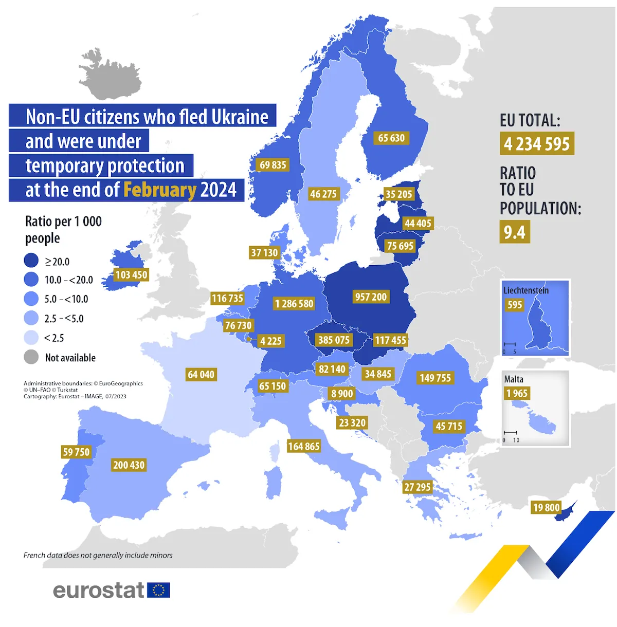 Сколько украинцев в ЕС карта где больше всего