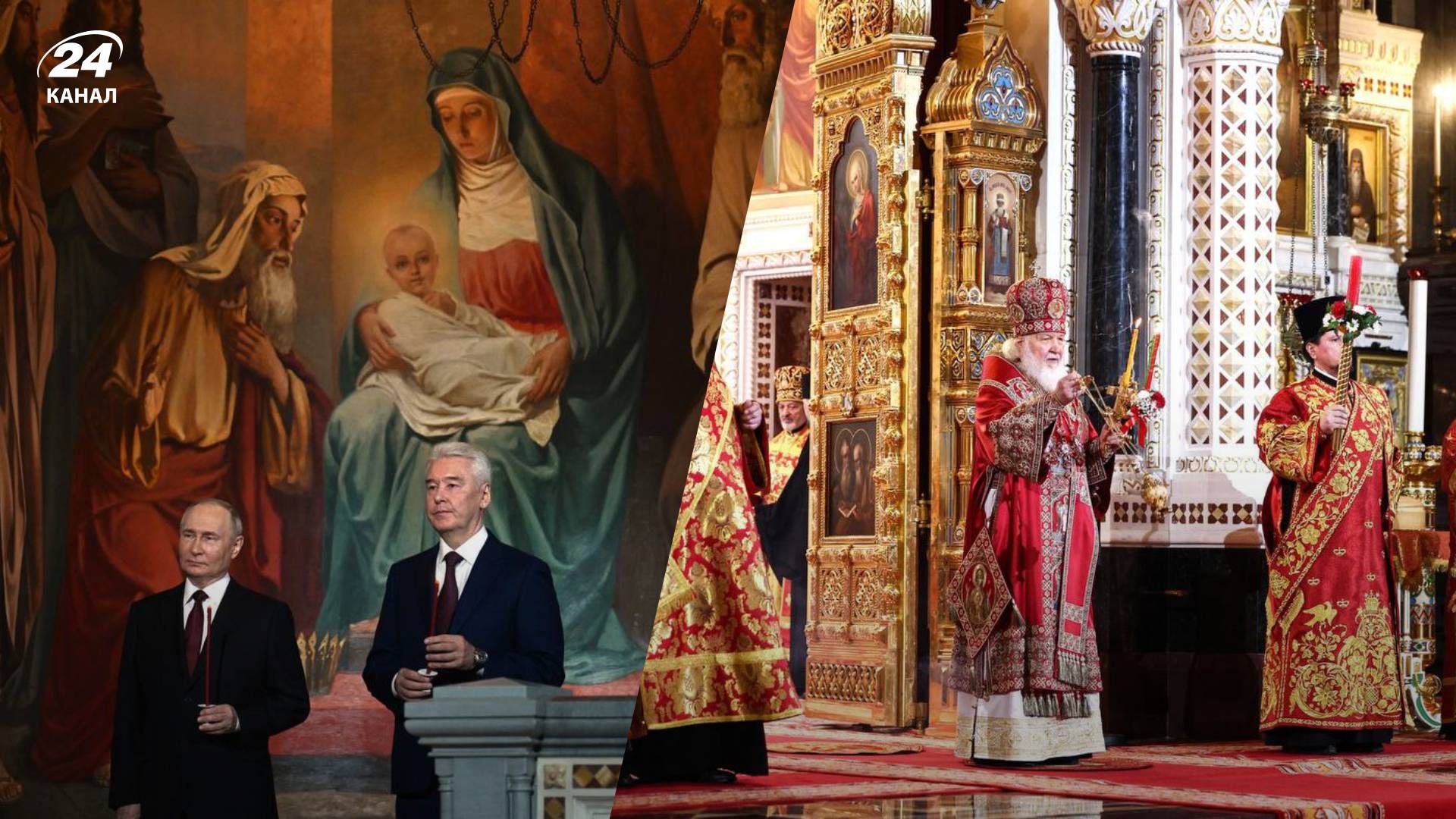 Путин побывал на пасхальном богослужении