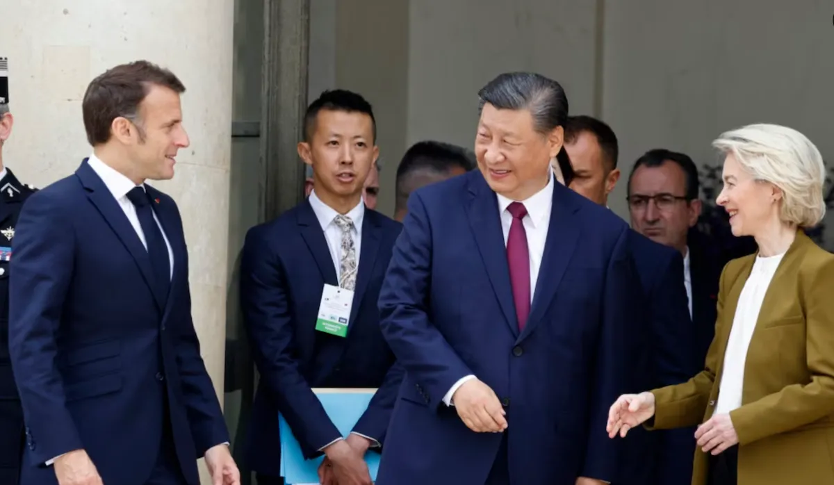 Макрон, Си Цзиньпин и Урсула Макрон, Си Цзиньпин и Урсула