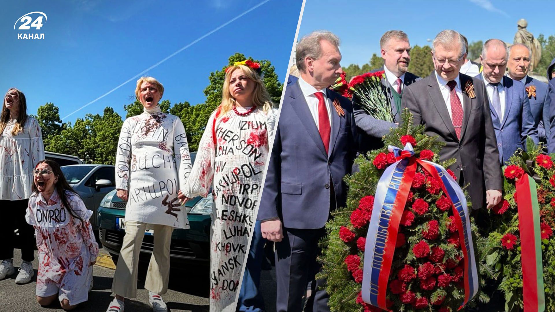 Українці "зустріли" посла Росії у Польщі біля Меморіалу російським солдатам