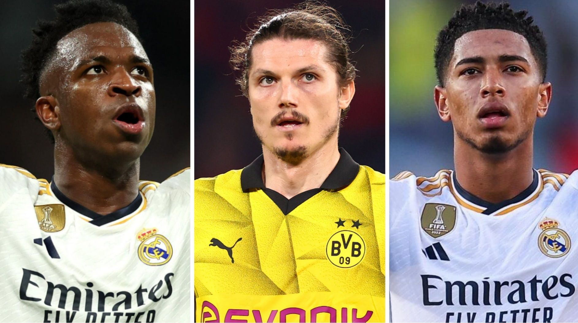 Винисиус Жуниор, Марсель Забитцер и Джуд Беллингем Винисиус Жуниор, Марсель Забитцер и Джуд Беллингем