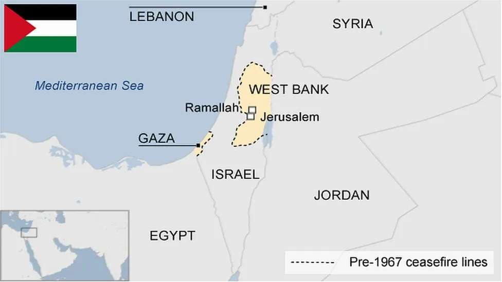 Палестина на карті