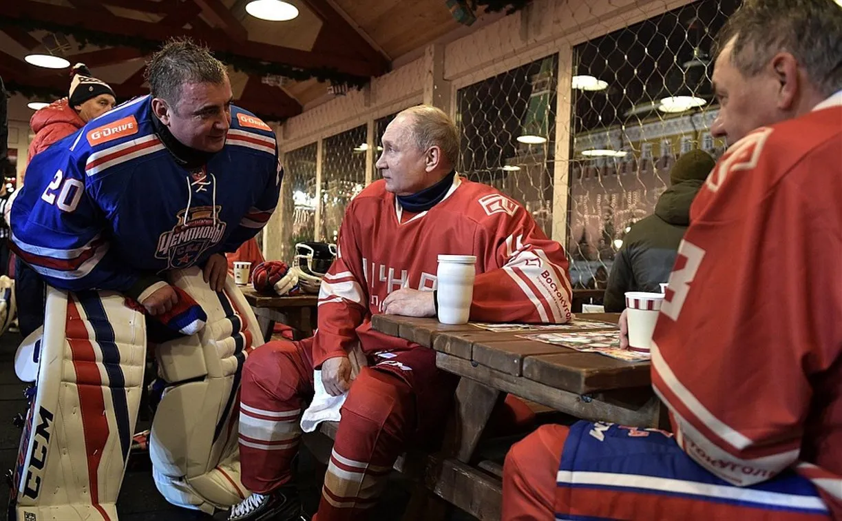 Путин и Дюмин хоккей