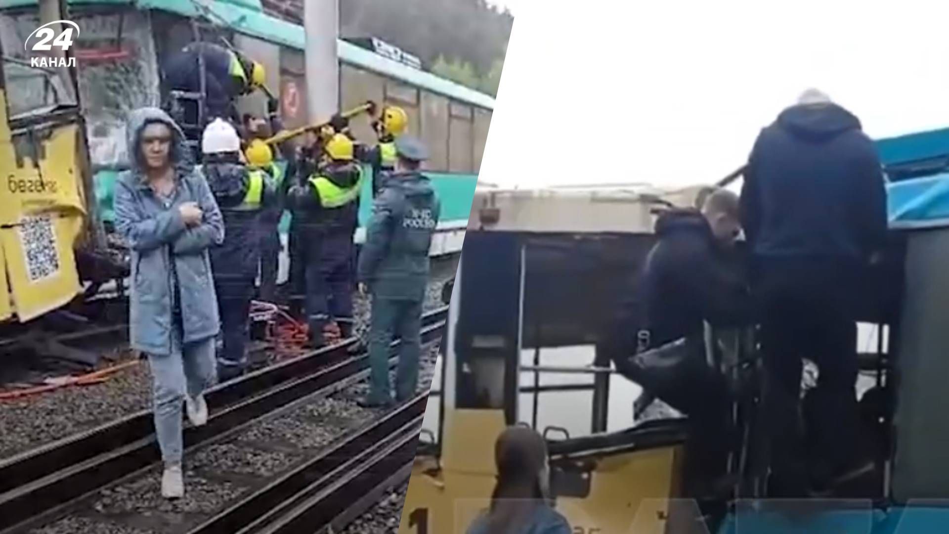 В Кемерово трамвай врезался в другой вагон В Кемерово трамвай врезался в другой вагон