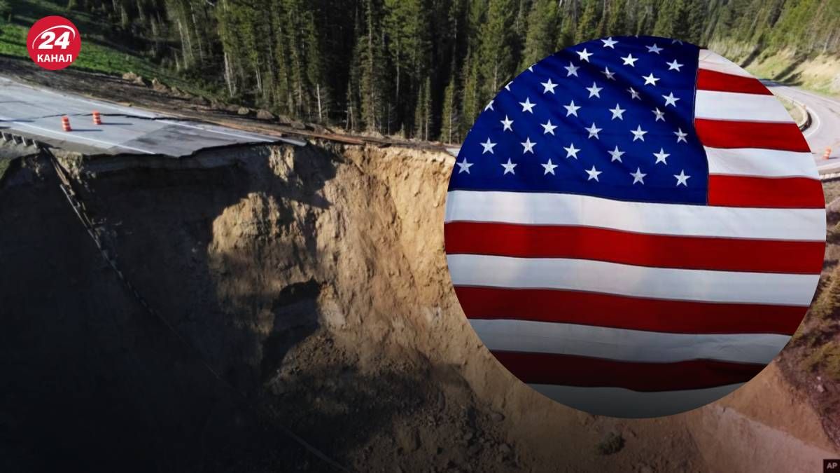 В штате Вайоминг обвалилась автомобильная дорога в штате Вайоминг В штате Вайоминг обвалилась автомобильная дорога в штате Вайоминг