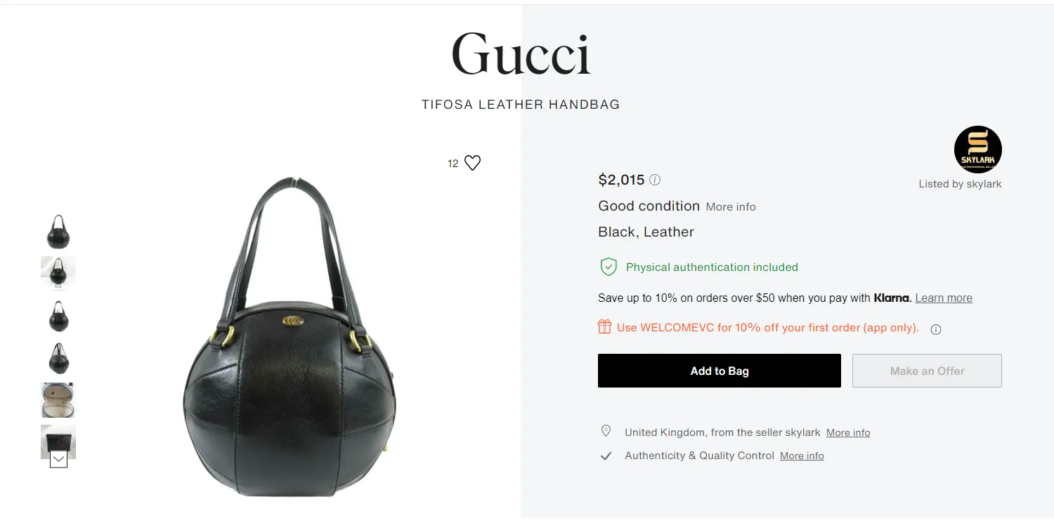Сумка Gucci Tifosa на сторінці інтернет-магазину Сумка Gucci Tifosa на сторінці інтернет-магазину