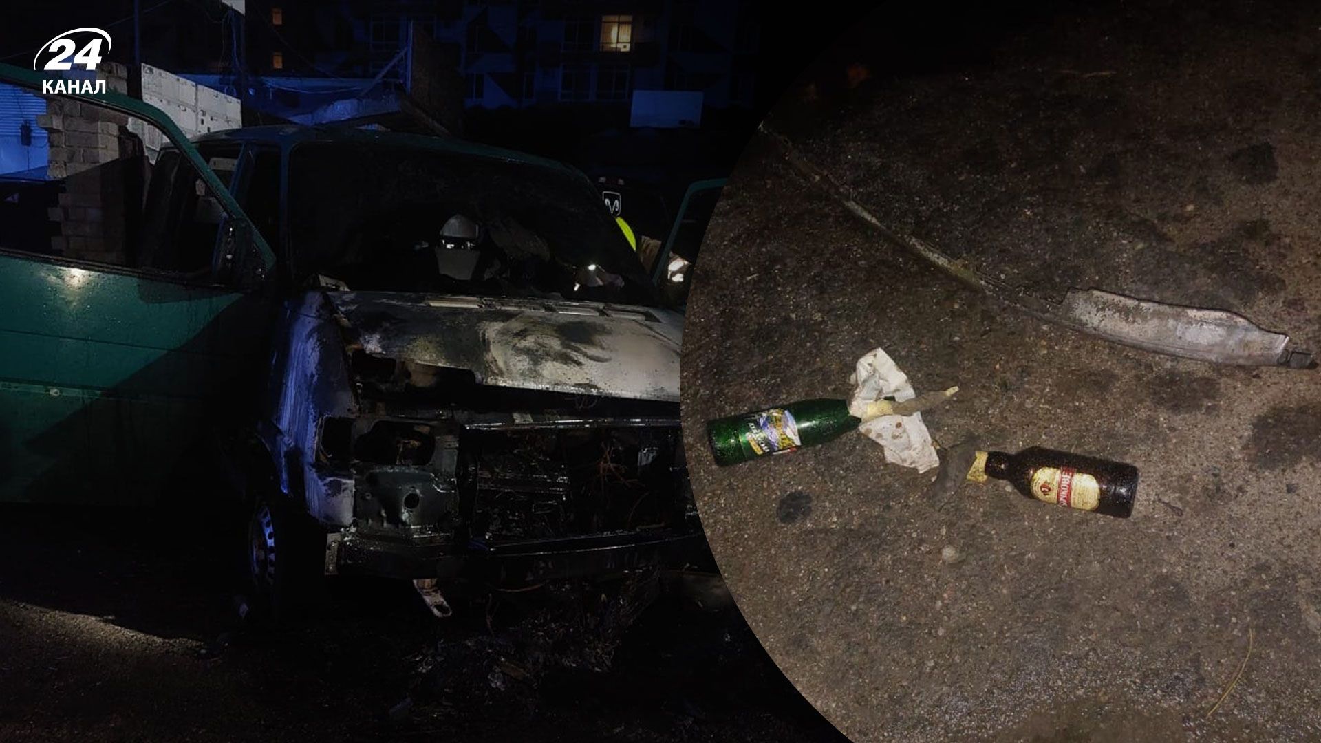 У Дніпрі спалили мікроавтобус військових У Дніпрі спалили мікроавтобус військових