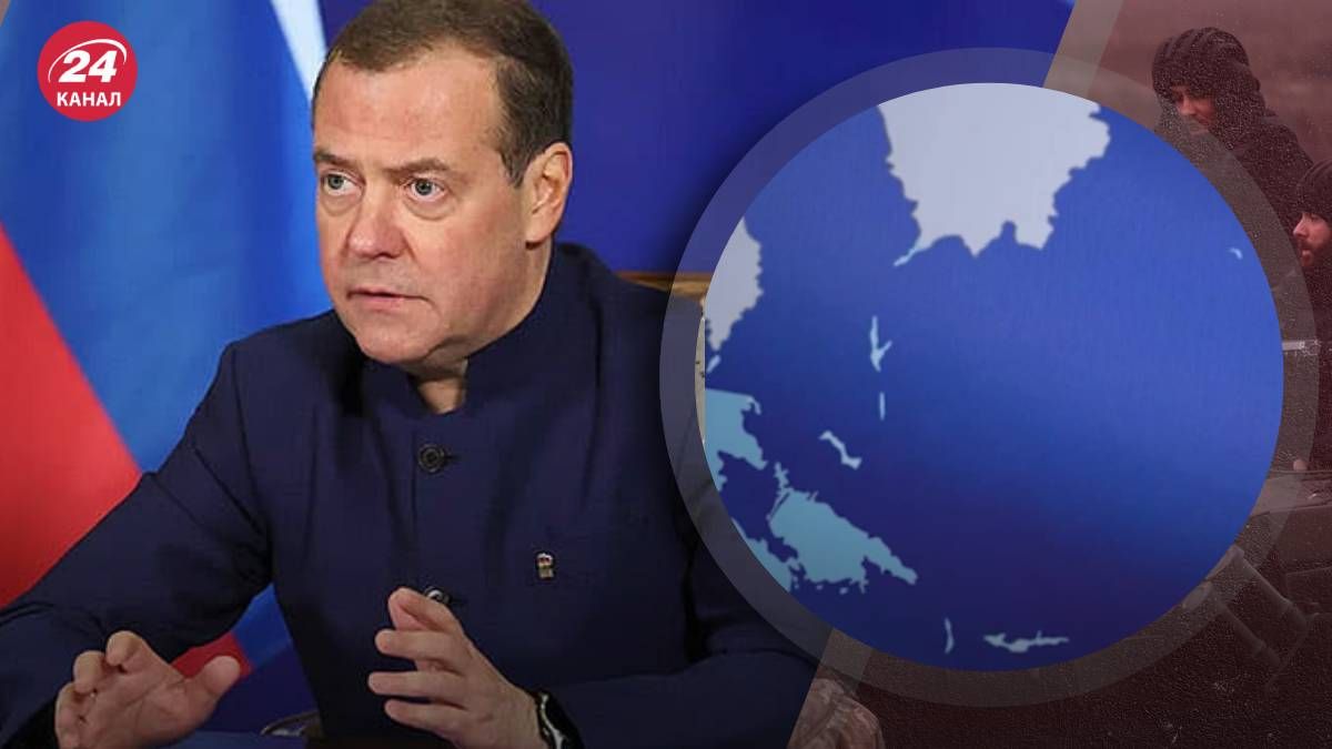 Медведєв показав чергову вигадану карту Медведєв показав чергову вигадану карту