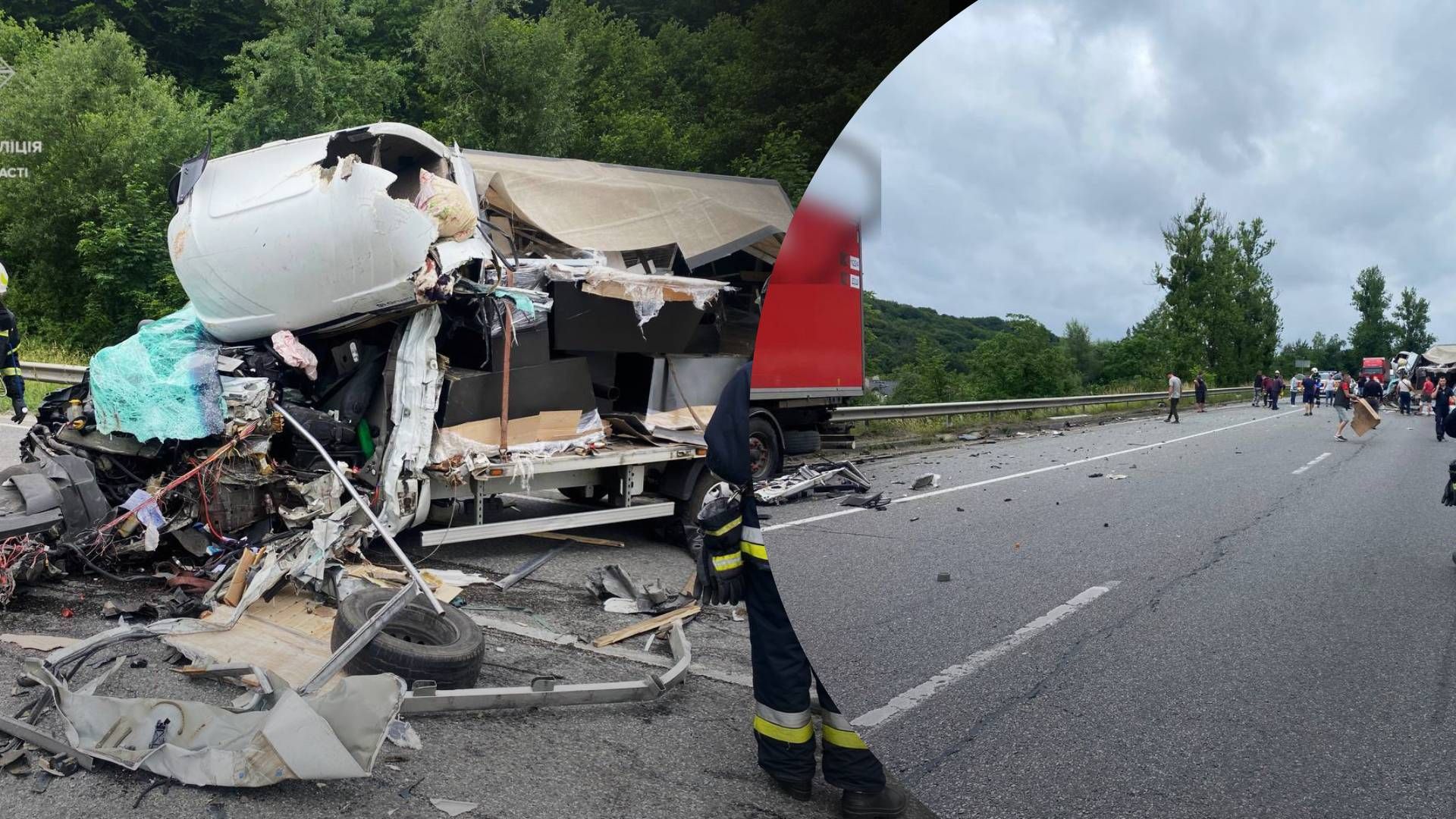 На объездной дороге Львова столкнулись 2 грузовика - 24 Канал На объездной дороге Львова столкнулись 2 грузовика - 24 Канал