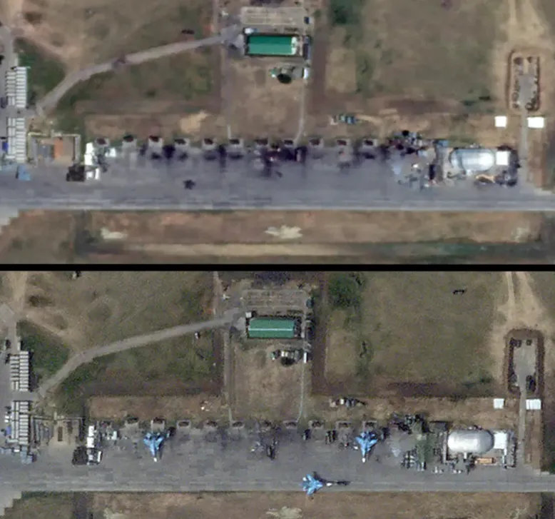 Аэродром в Морозовске после атаки