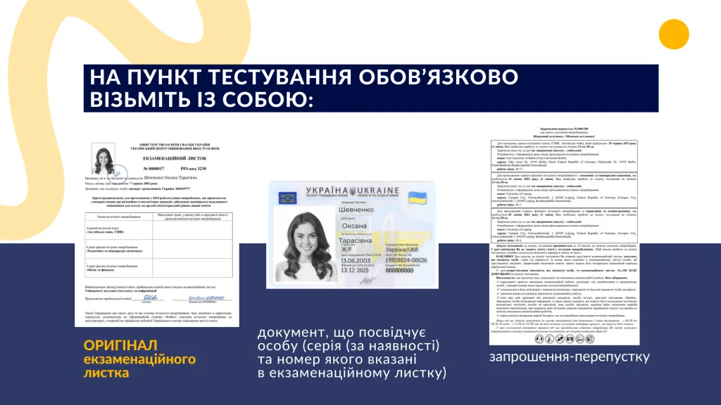 що треба взяти з собою на ЄВІ що треба взяти з собою на ЄВІ