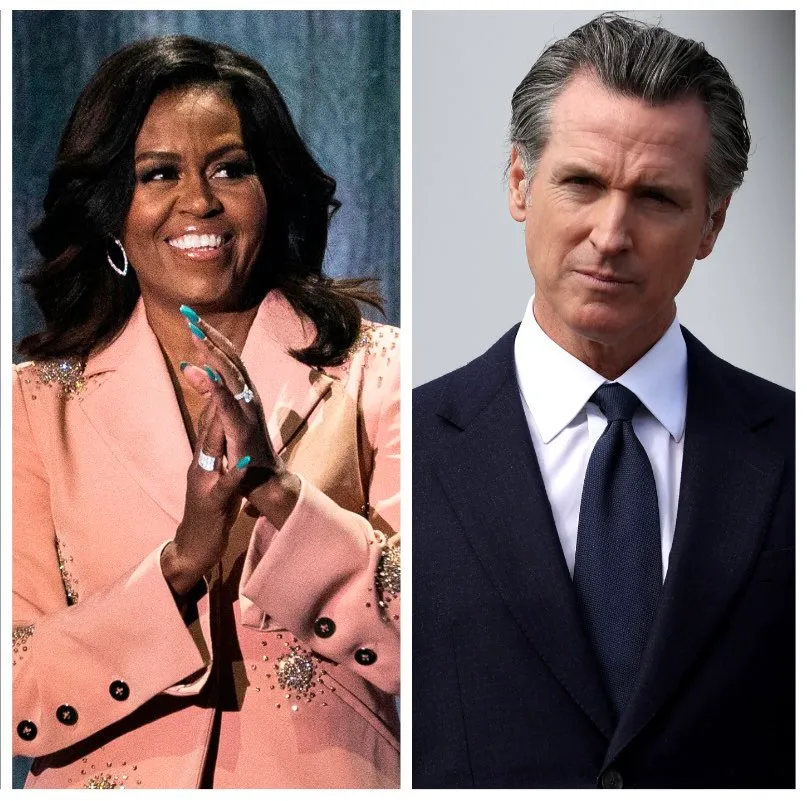 Мишель Обама и Гэвин Ньюсом Мишель Обама и Гэвин Ньюсом