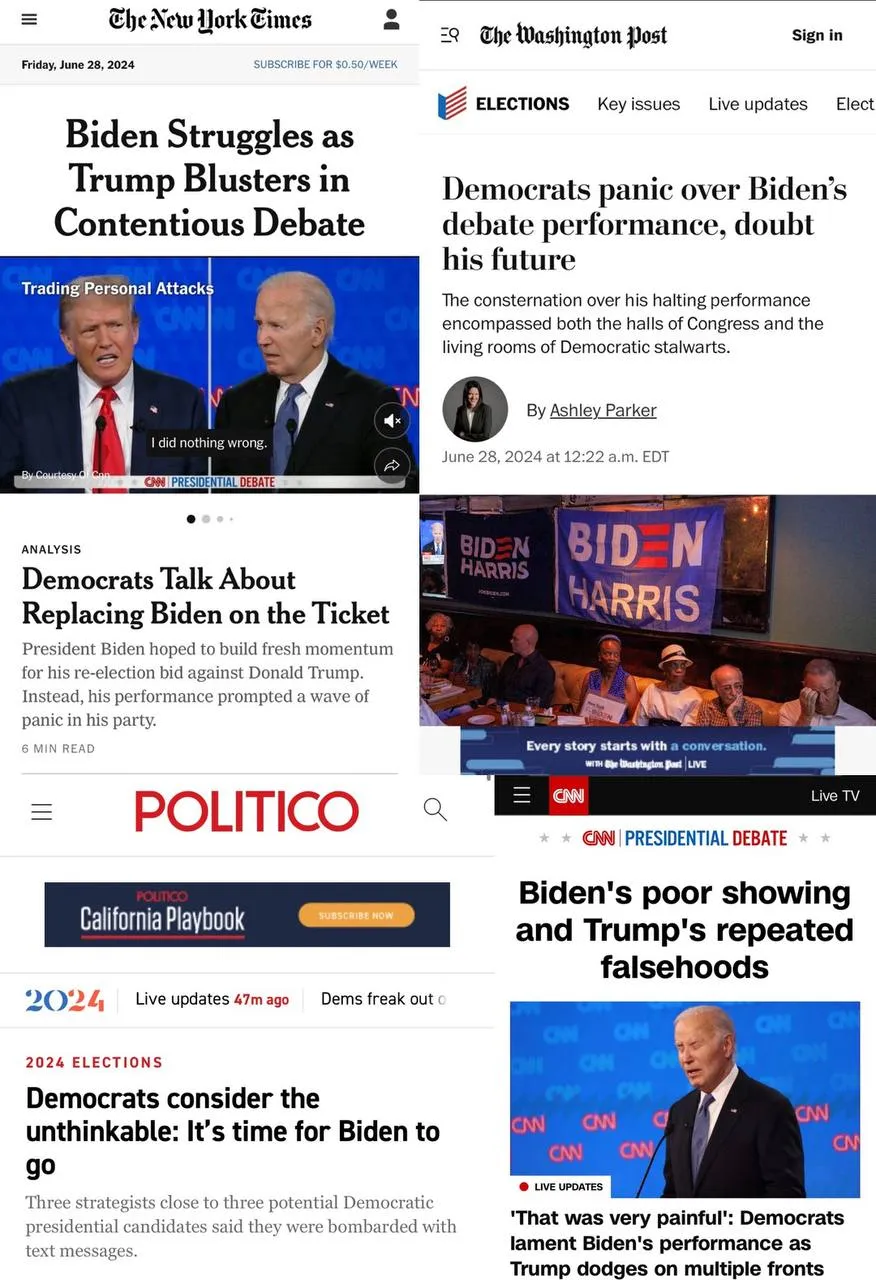 Американские сми дебаты Трамп и Байден Американские сми дебаты Трамп и Байден