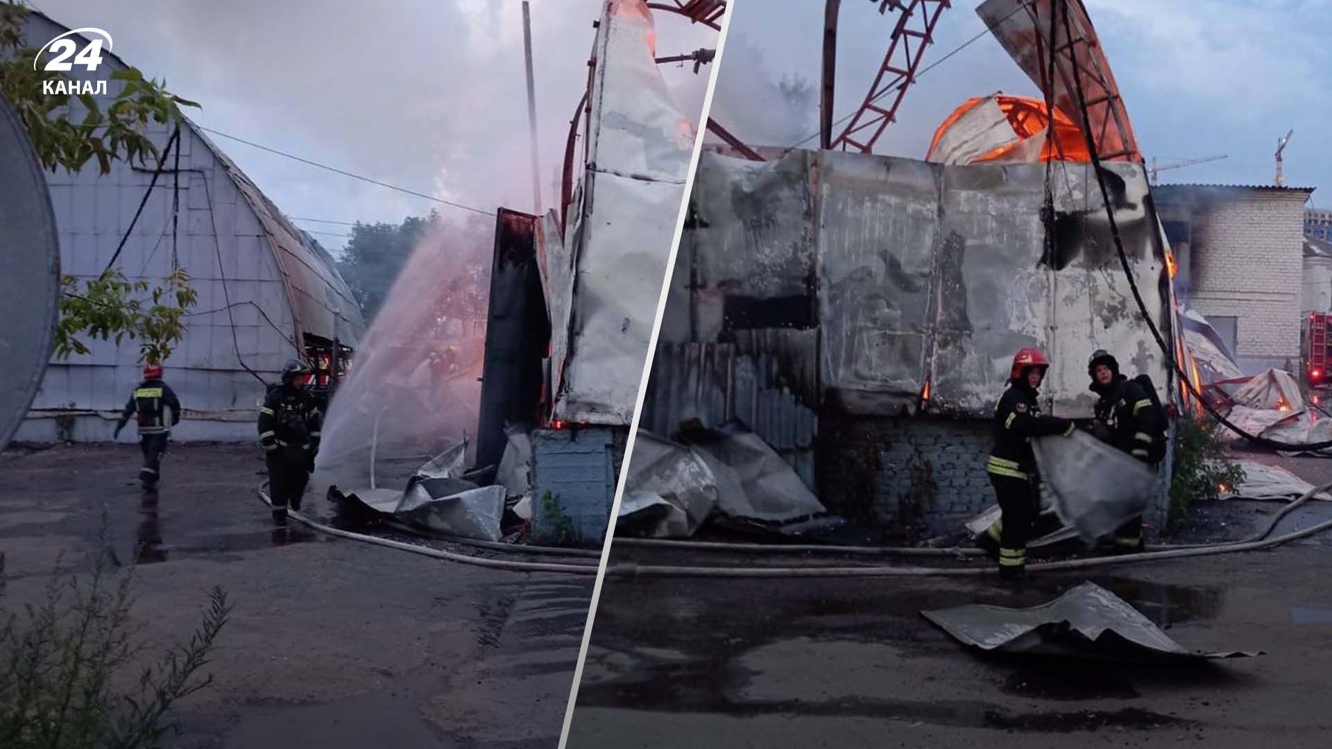 Масштабна пожежа охопила металевий ангар у Москві