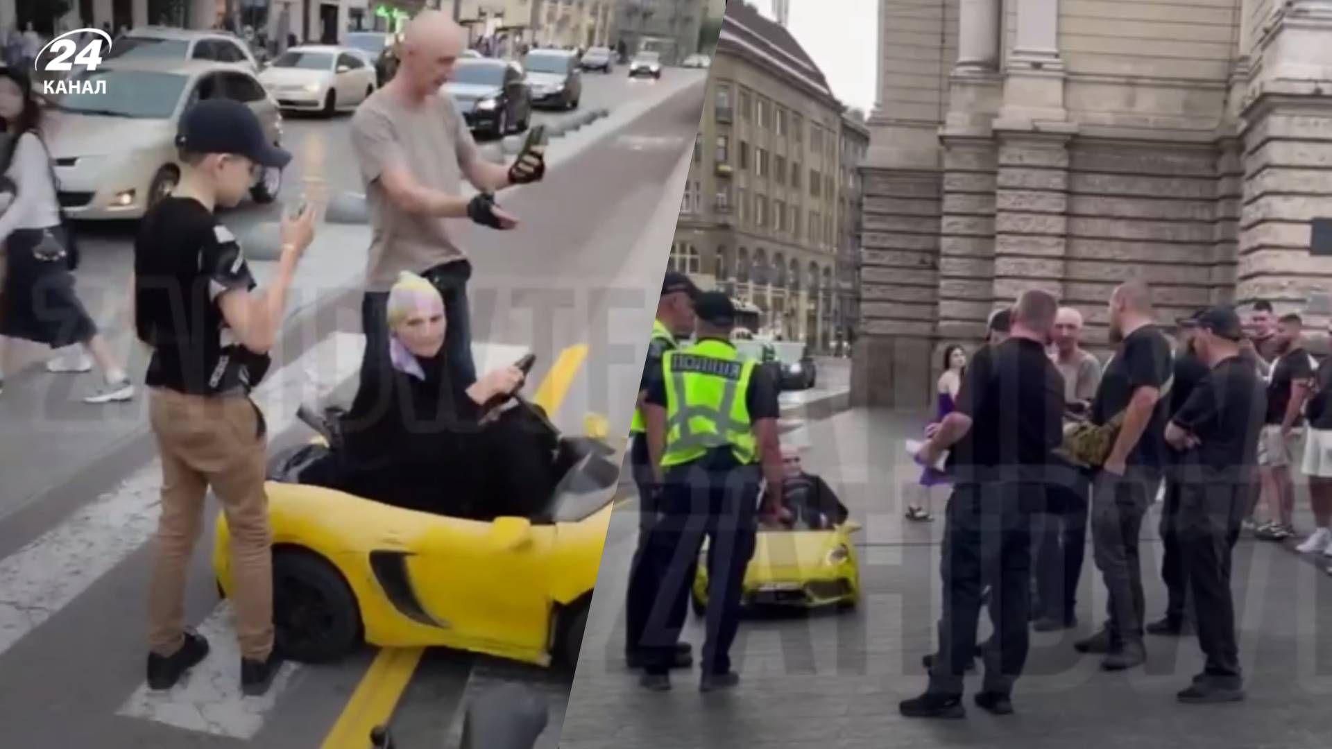 Бабуся на іграшковому авто Бабуся на іграшковому авто