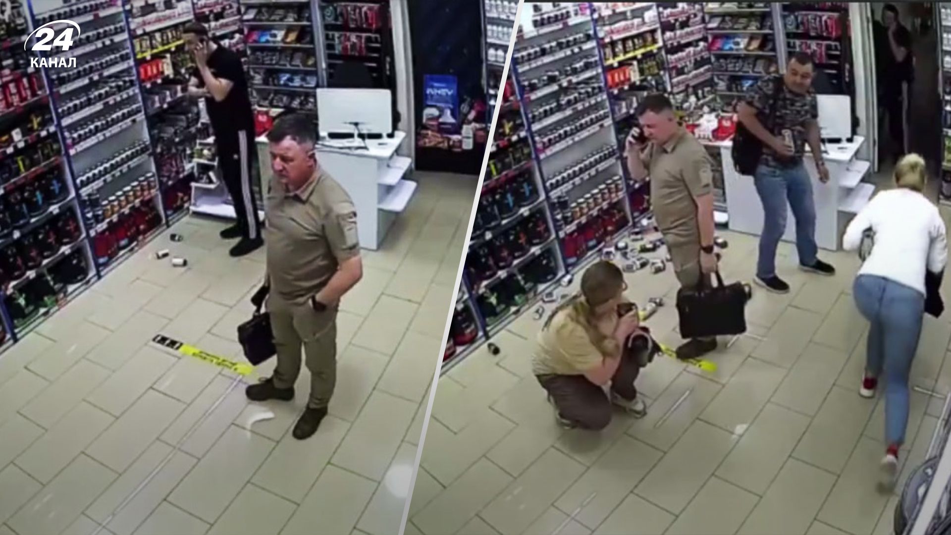 В сети распространили видео со сдержанным мужчиной во время обстрела Киева В сети распространили видео со сдержанным мужчиной во время обстрела Киева