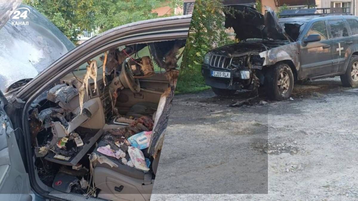 На Прикарпатье неизвестные сожгли служебное авто защитника
