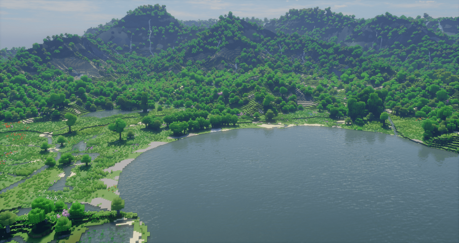 Пейзаж Гавайев в Minecraft