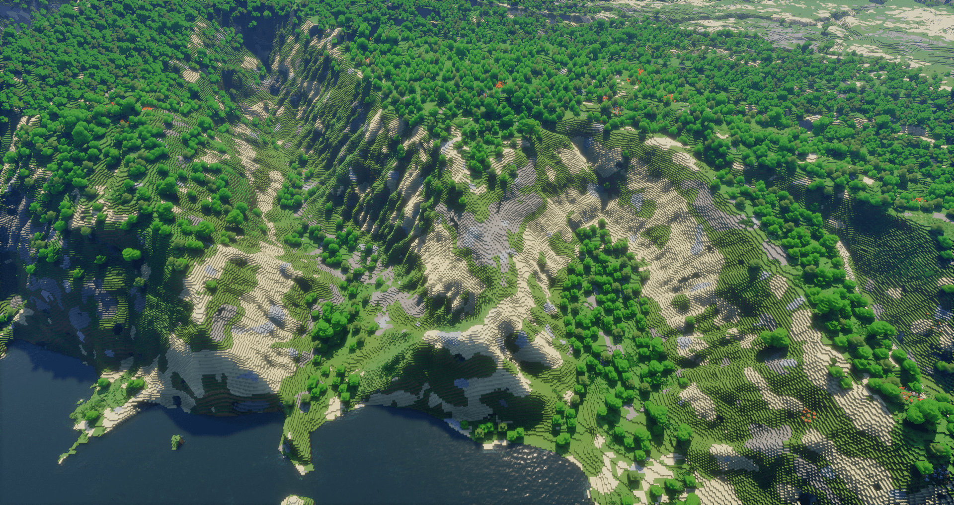 Пейзаж Гавайев в Minecraft