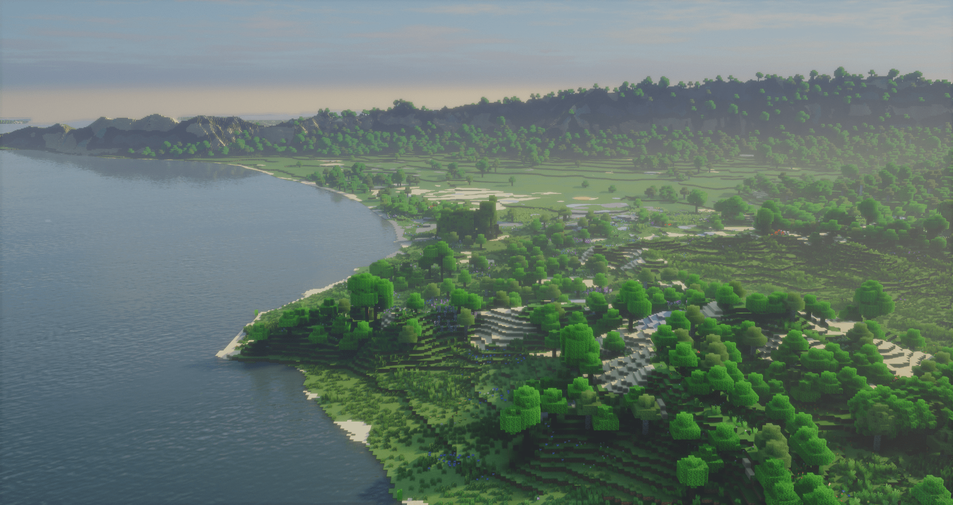 Пейзаж Гавайев в Minecraft