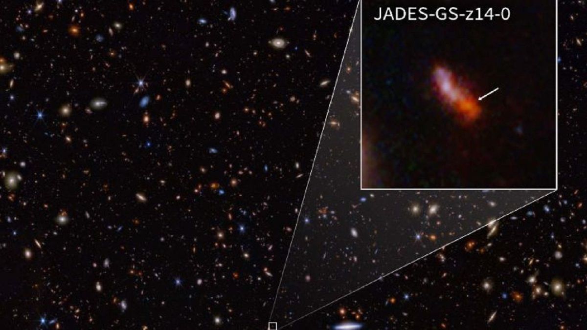 Найвіддаленіша галактика, відкрита на сьогоднішній день, JADES-GS-z14-0