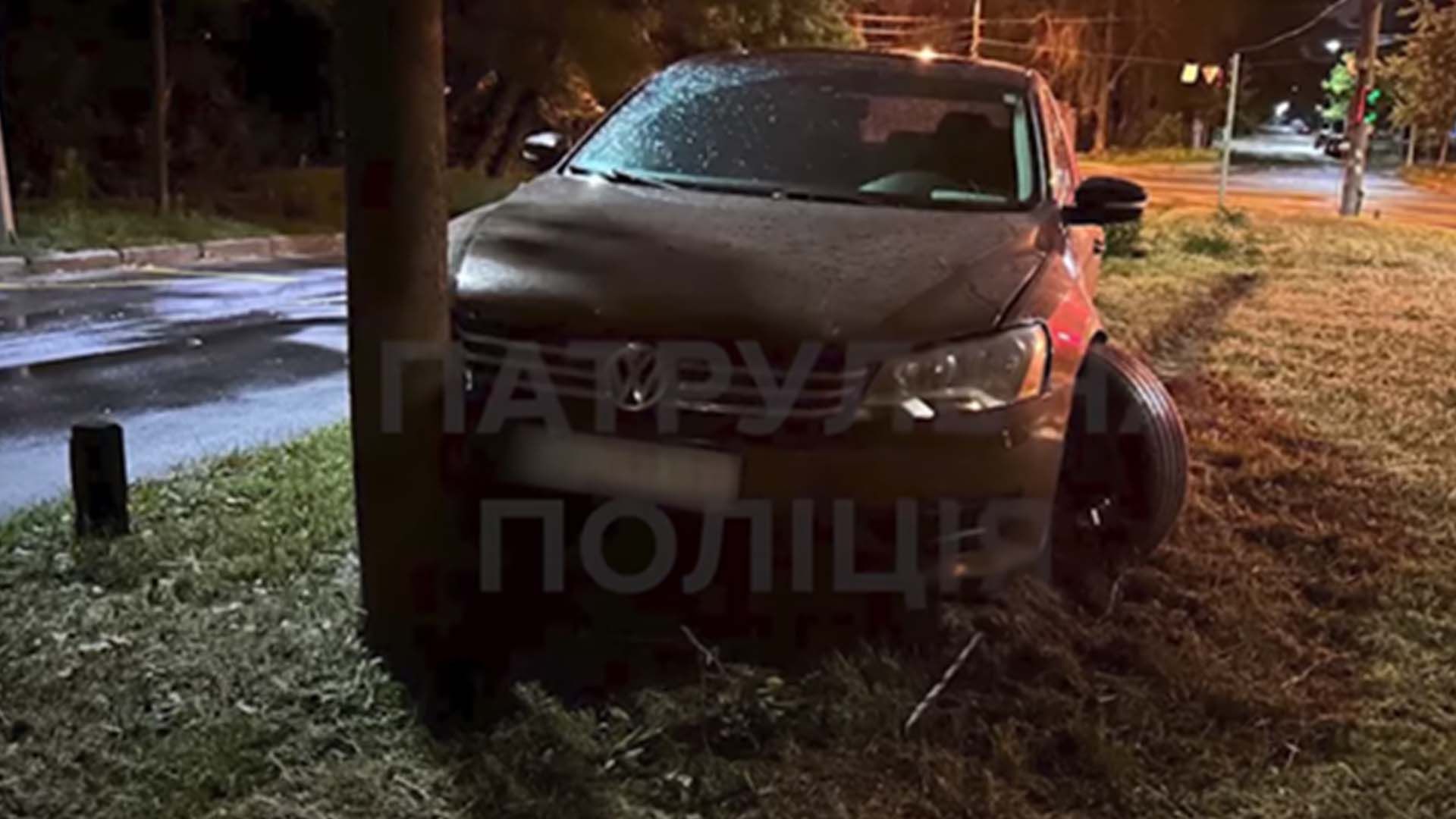 У Києві п'яна водійка під час комендантської години втікала від патрульних та врізалася у дерево
