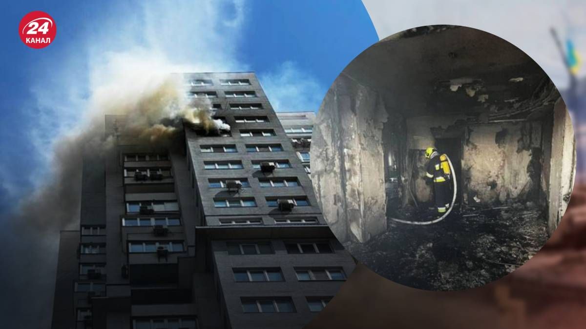 У Києві гасили пожежу на 21-ому поверсі житлового будинку У Києві гасили пожежу на 21-ому поверсі житлового будинку