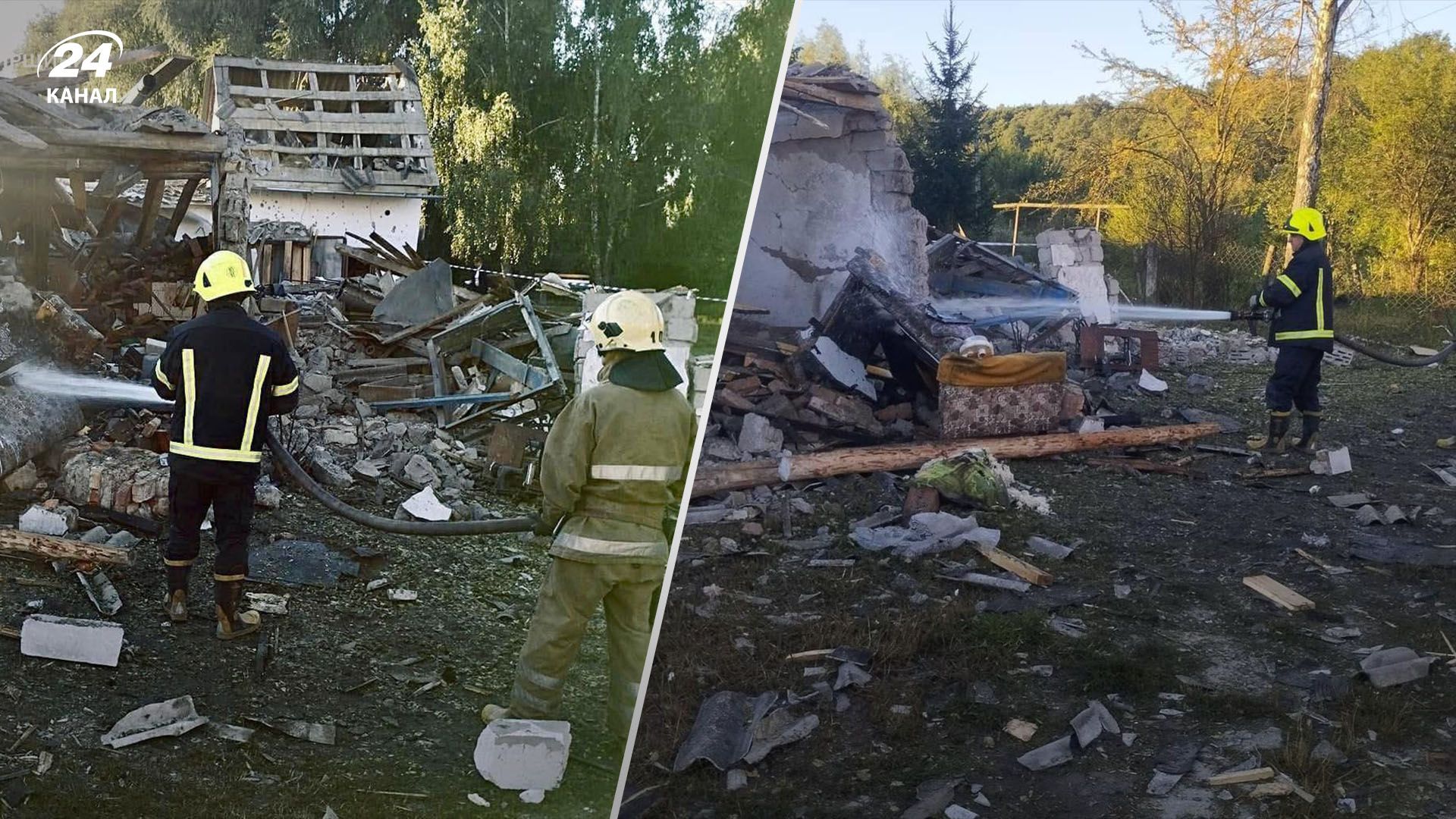 ГСЧС ликвидирует последствия атаки дронов на Житомирщине ГСЧС ликвидирует последствия атаки дронов на Житомирщине