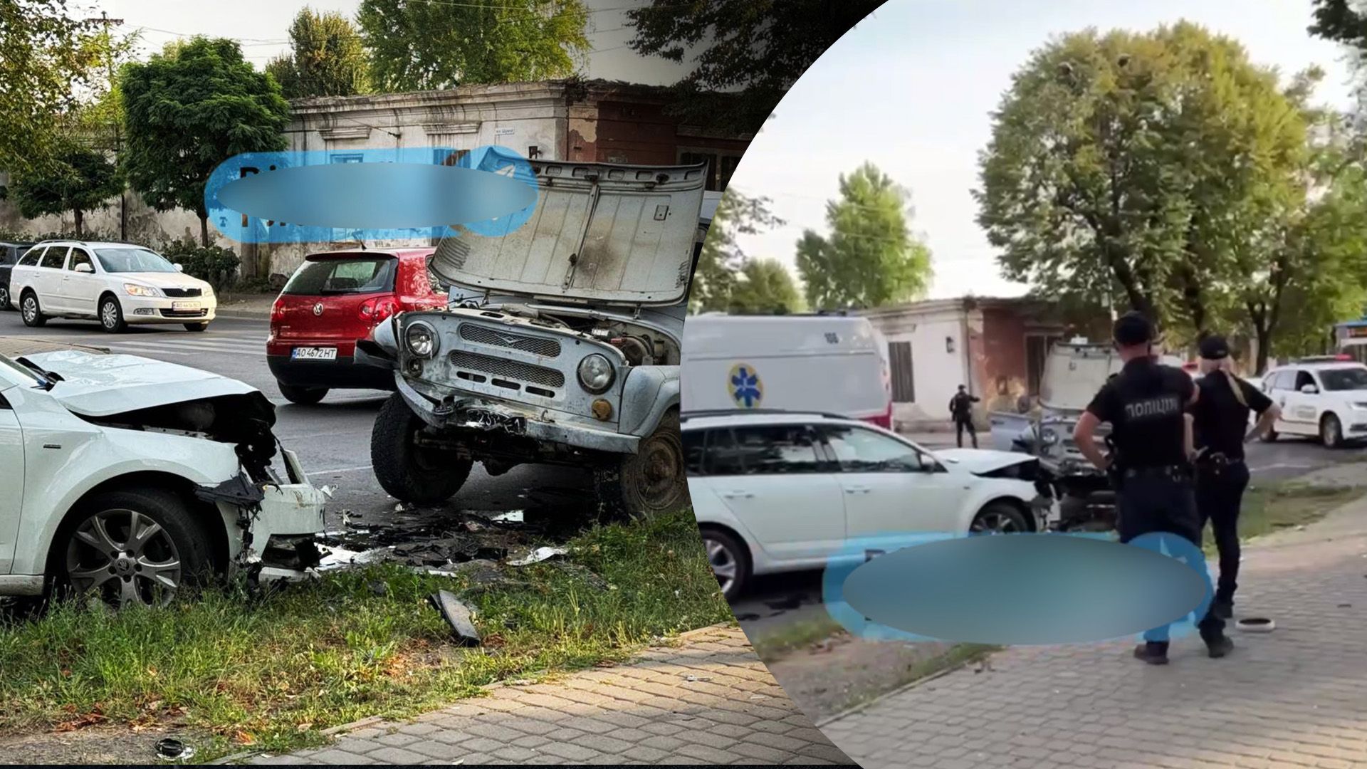 В Ужгороді УАЗ врізався у Škoda В Ужгороді УАЗ врізався у Škoda