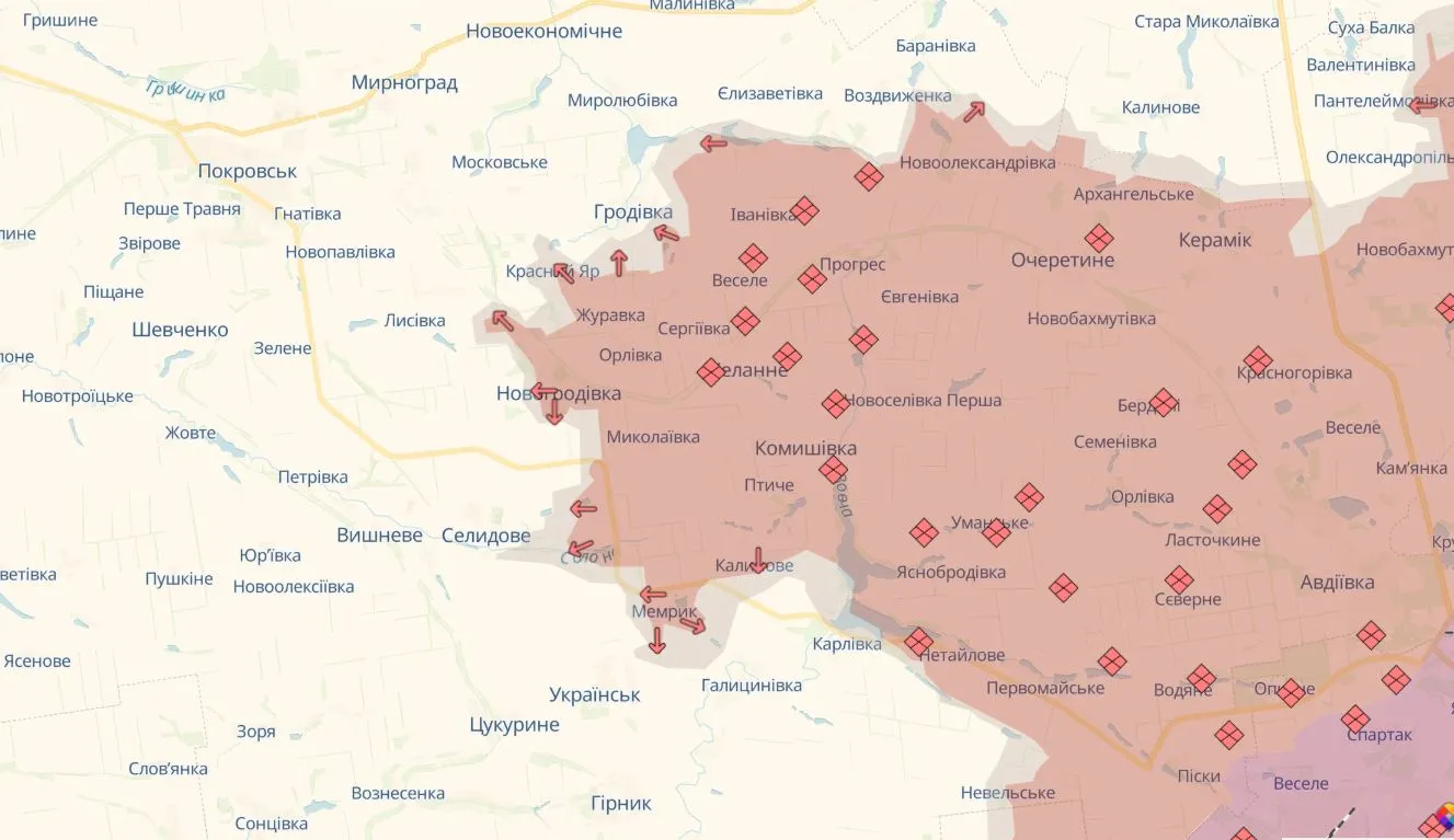 що відбувається на Покровському напрямку - карта Deep State що відбувається на Покровському напрямку - карта Deep State