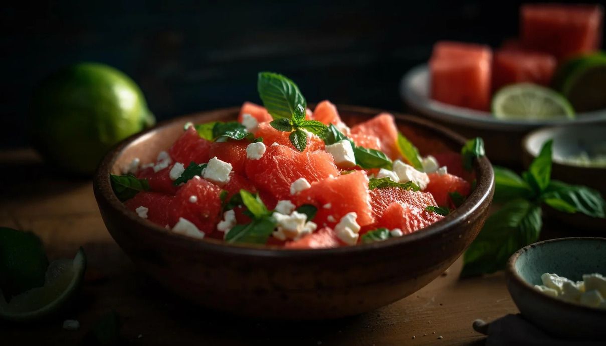 Вкус лета еще рядом яркий салат с арбузом и фетой - Новости Вкусно Вкус лета еще рядом яркий салат с арбузом и фетой - Новости Вкусно