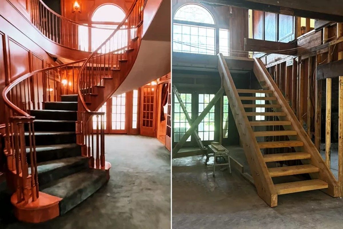 Подружжя замінило старі сходи Подружжя замінило старі сходи