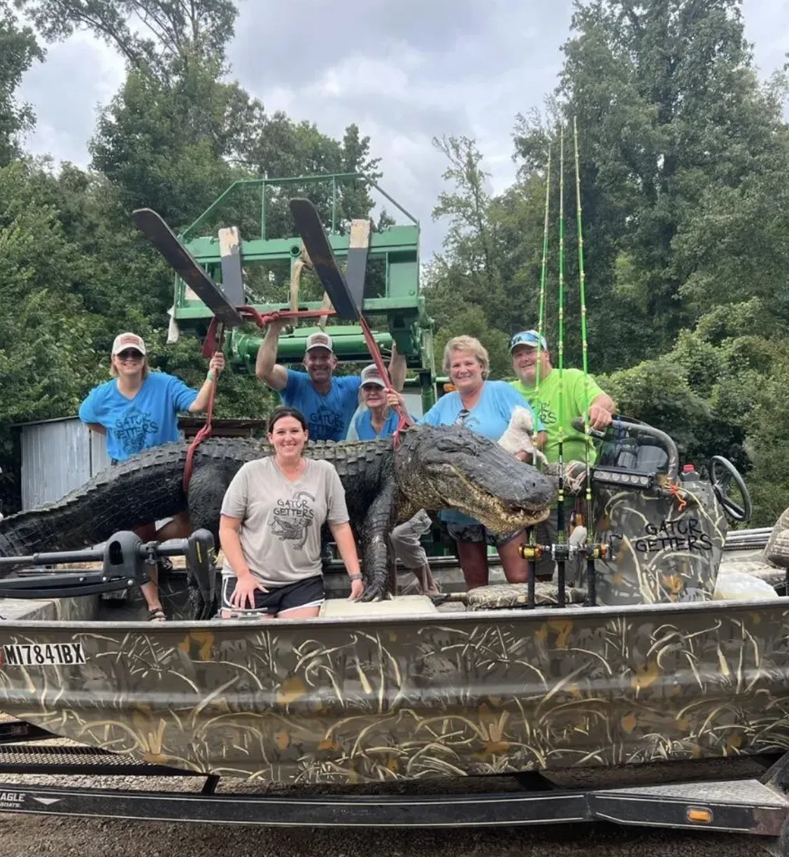 В США поймали гигантского аллигатора В США поймали гигантского аллигатора