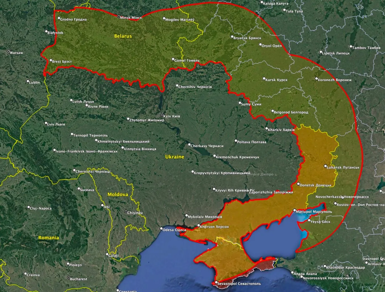 Радіус дії ракет Storm Shadow Радіус дії ракет Storm Shadow