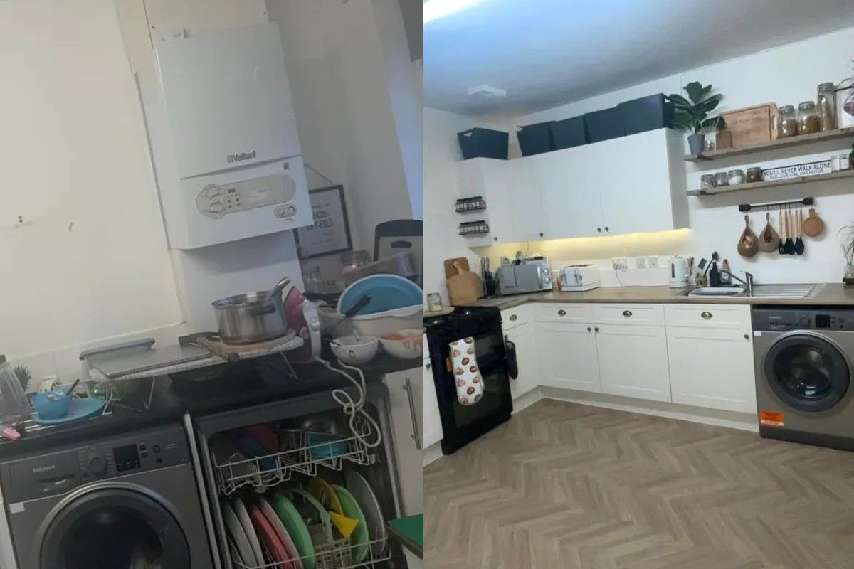 Жінка з мінімальними витратами зробила ремонт на кухні Жінка з мінімальними витратами зробила ремонт на кухні