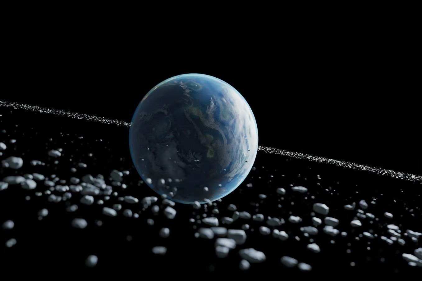 Земля з кільцями в уявленні художника Земля з кільцями в уявленні художника