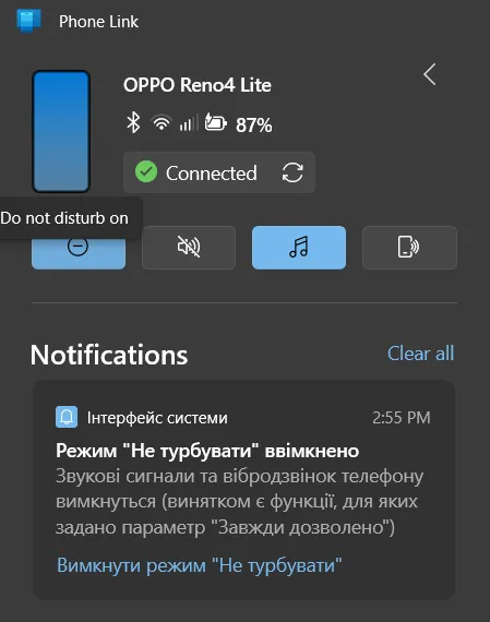 Скриншот Microsoft Phone Link