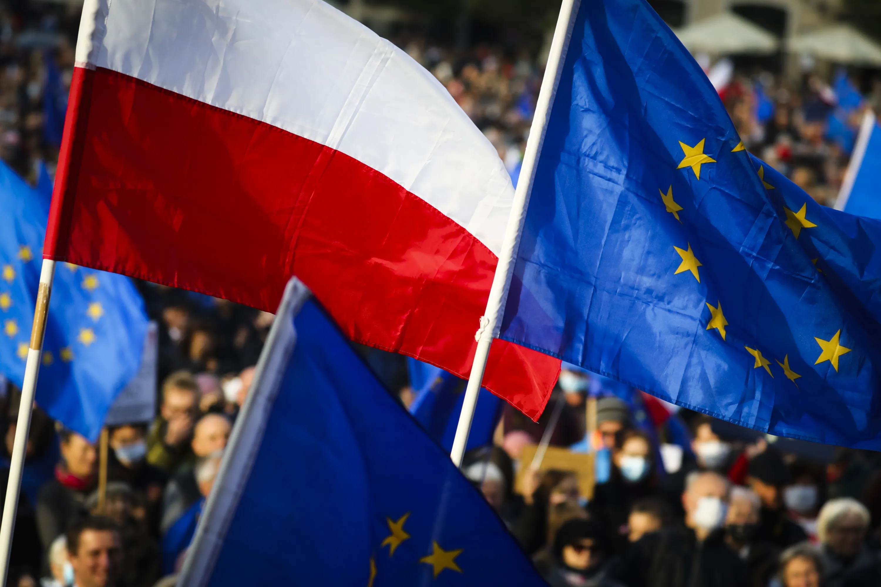 Прапор Польщі та ЄС Прапор Польщі та ЄС