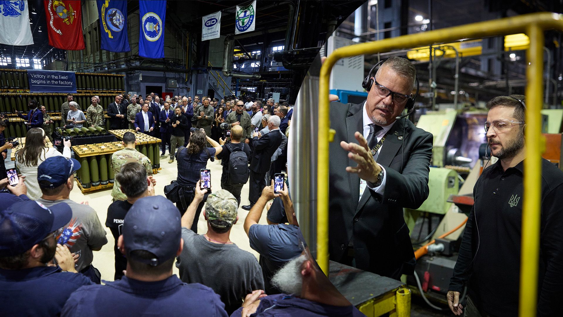 Зеленский посетил снарядный завод в Пенсильвании Зеленский посетил снарядный завод в Пенсильвании