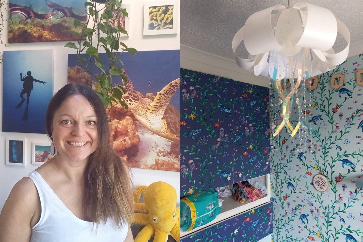 Жінка захоплюється дайвінгом Жінка захоплюється дайвінгом