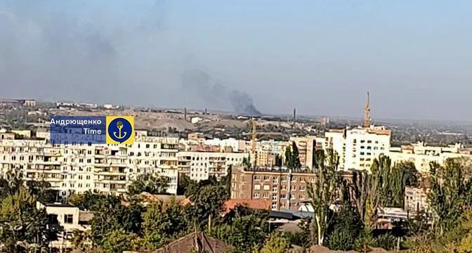 Пожар у россиян в Мариуполе Пожар у россиян в Мариуполе