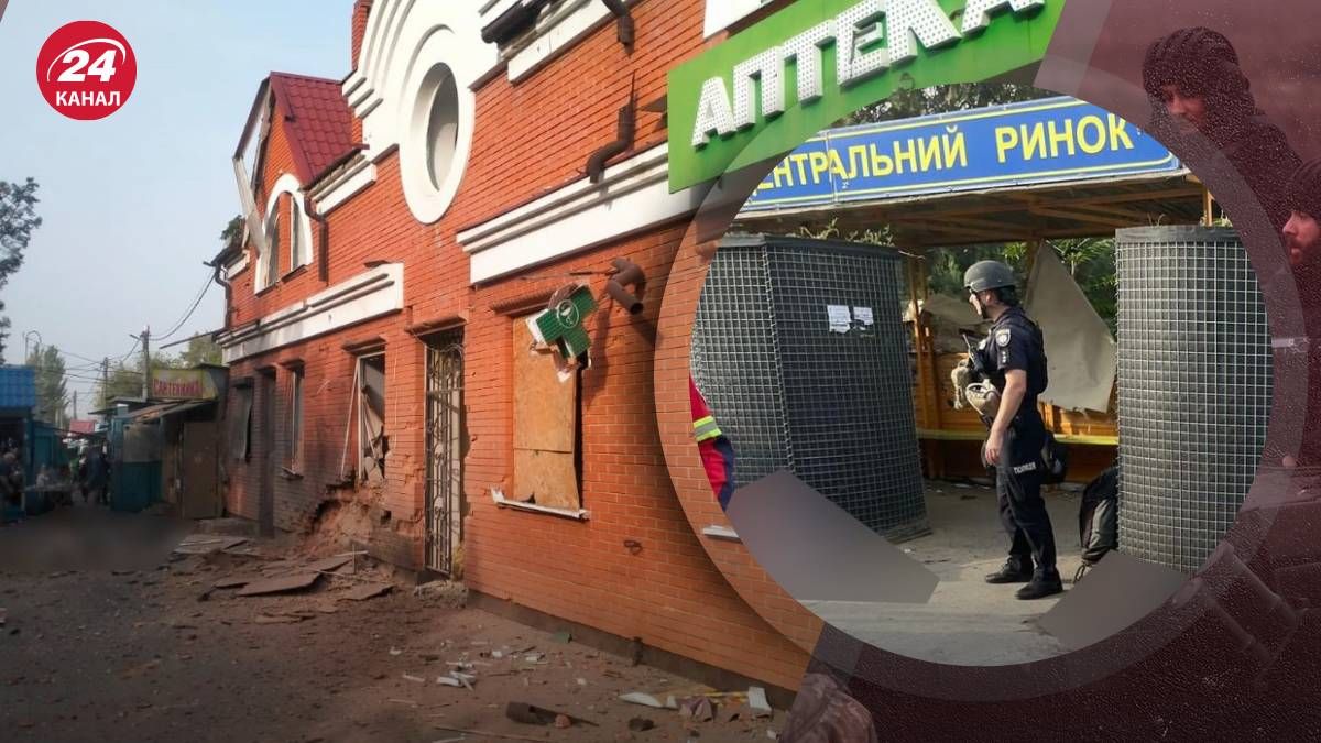 Росіяни завдали удару по центральному ринку Херсона Росіяни завдали удару по центральному ринку Херсона