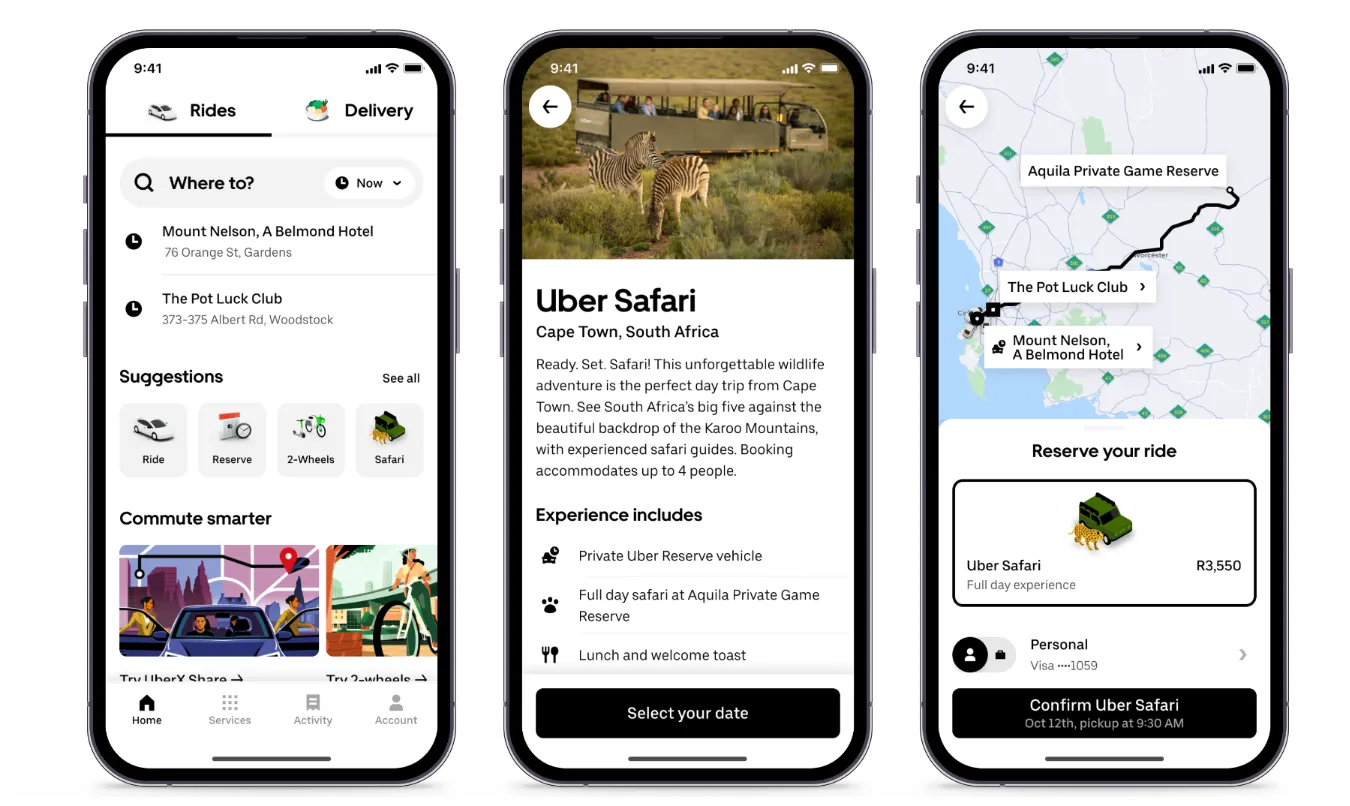 Як забронювати Uber Safari Як забронювати Uber Safari