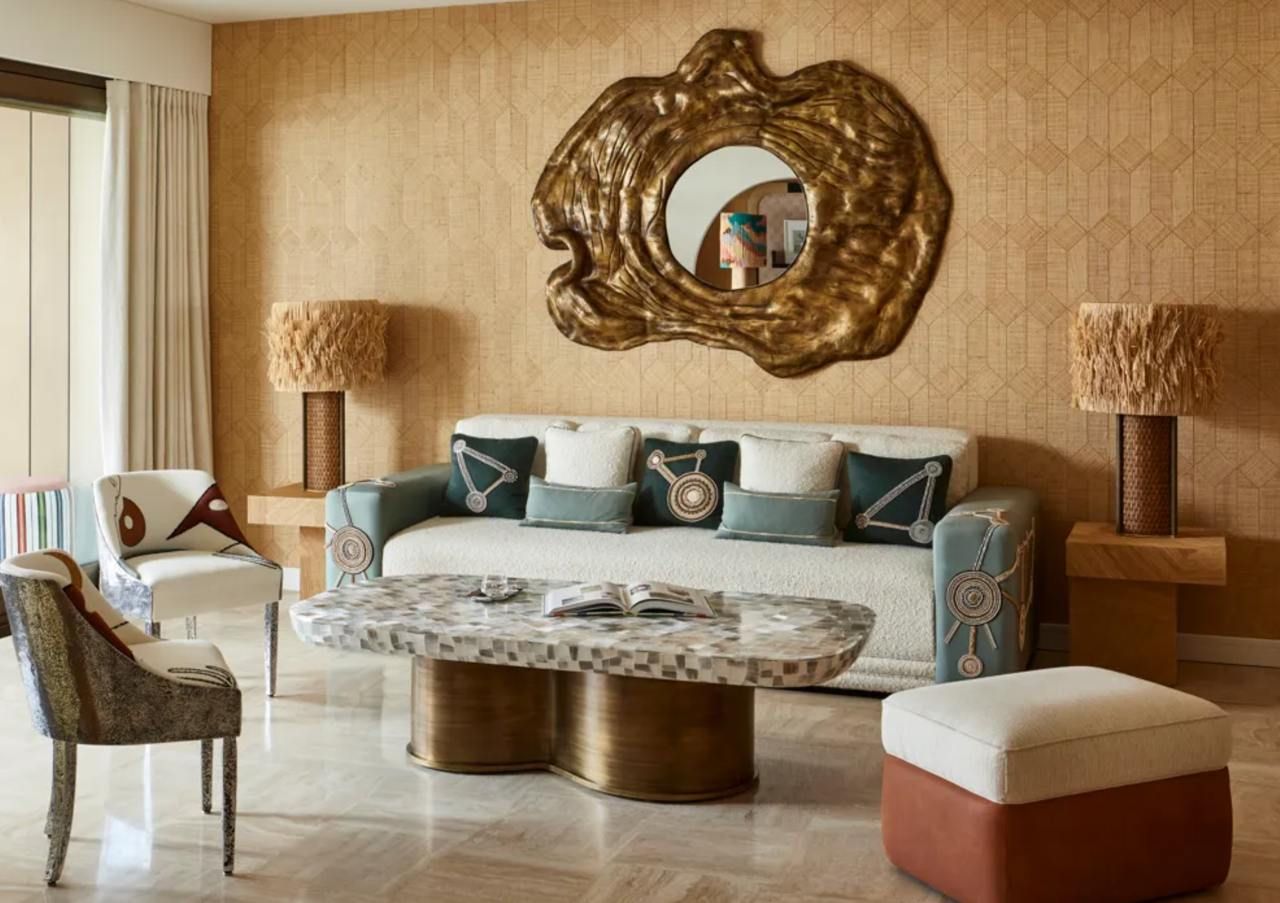 Вітальня в земляних тонах Вітальня в земляних тонах