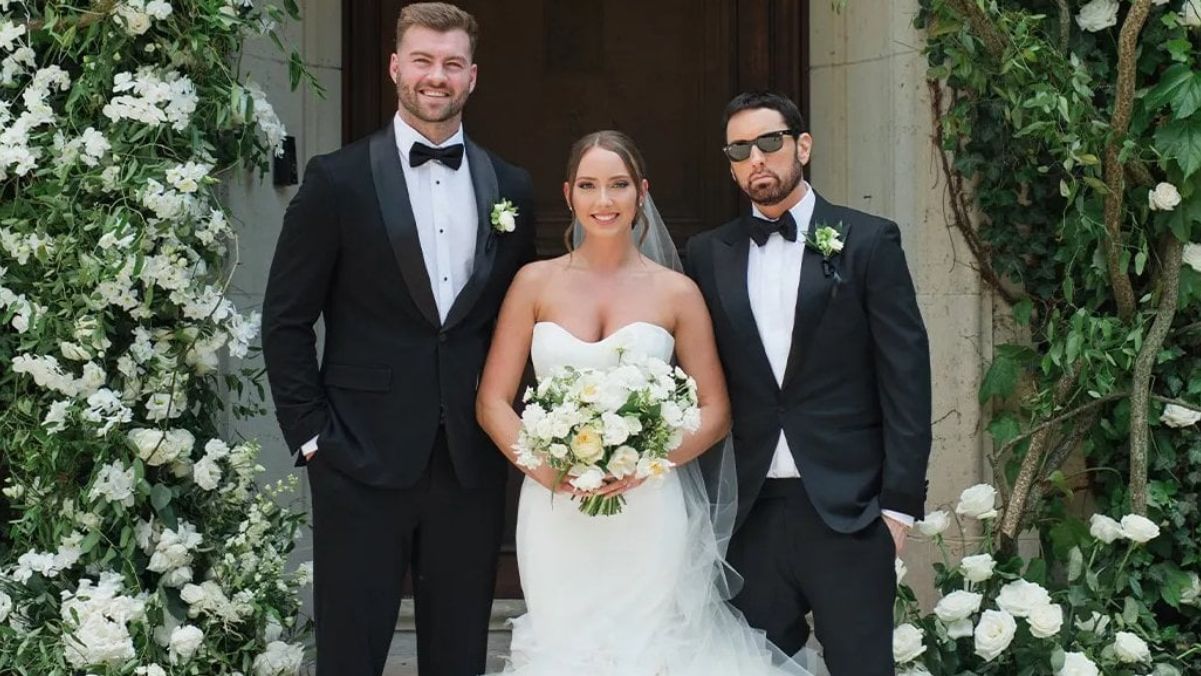 Емінем з дочкою та її чоловіком Емінем з дочкою та її чоловіком