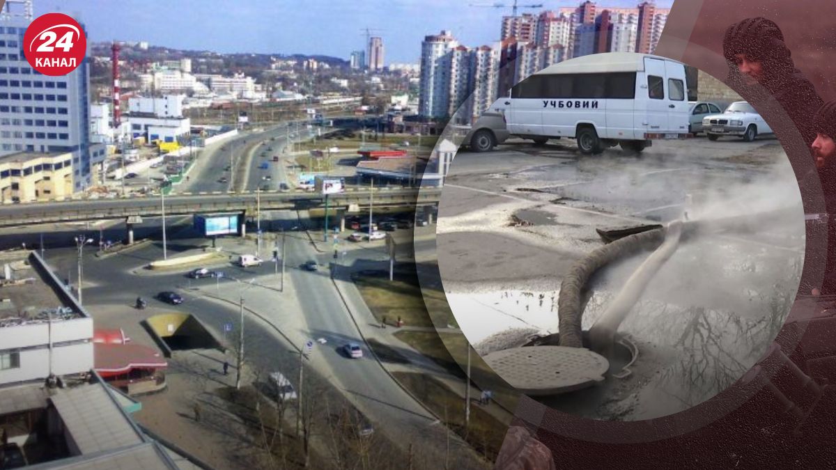 Прорив труби у Києві Прорив труби у Києві