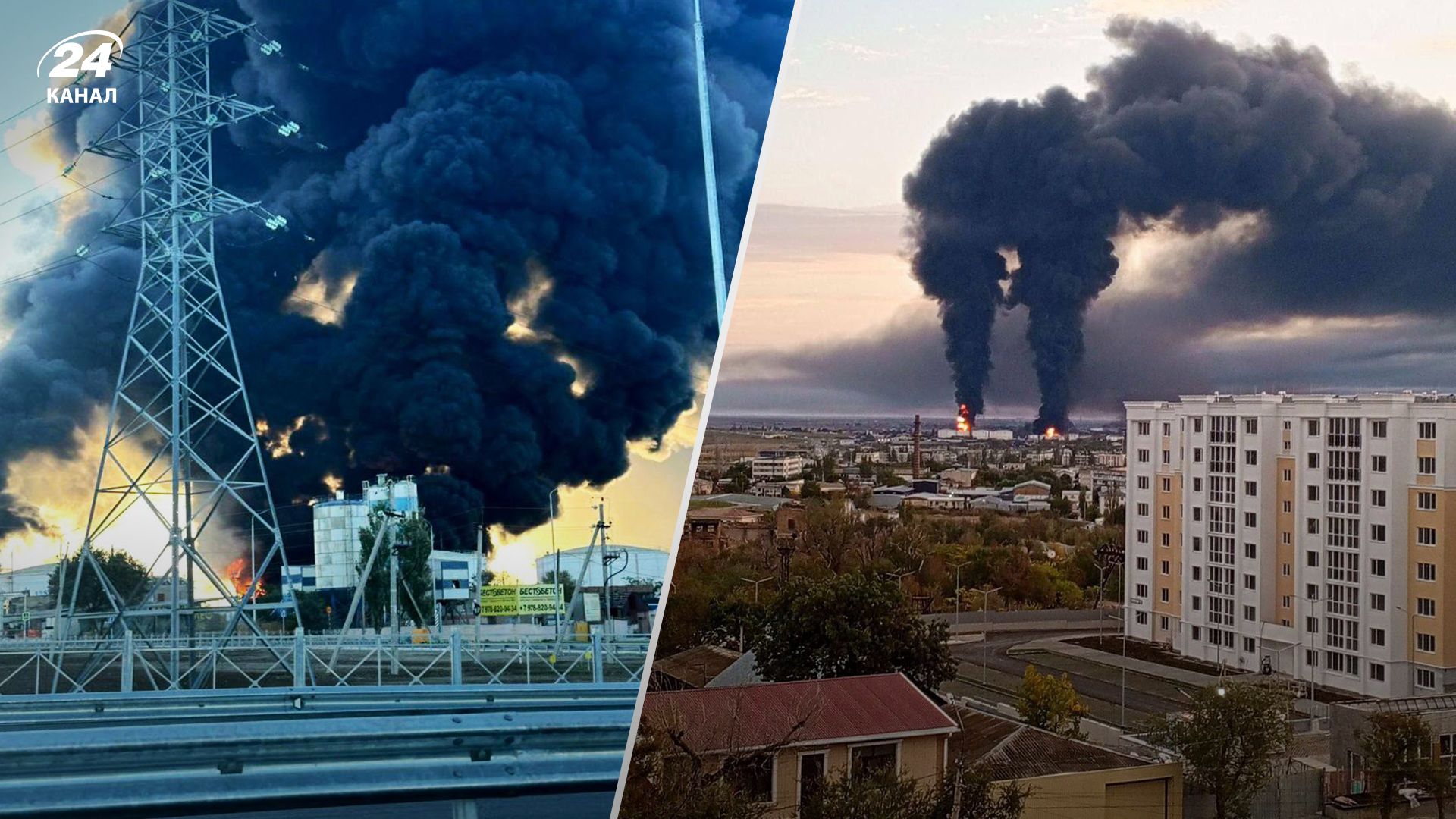 У Феодосії продовжує горіти нафтобаза після атаки ЗСУ У Феодосії продовжує горіти нафтобаза після атаки ЗСУ