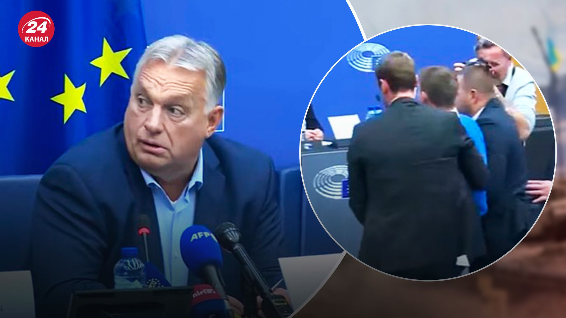 Виступ Орбана перервали Виступ Орбана перервали