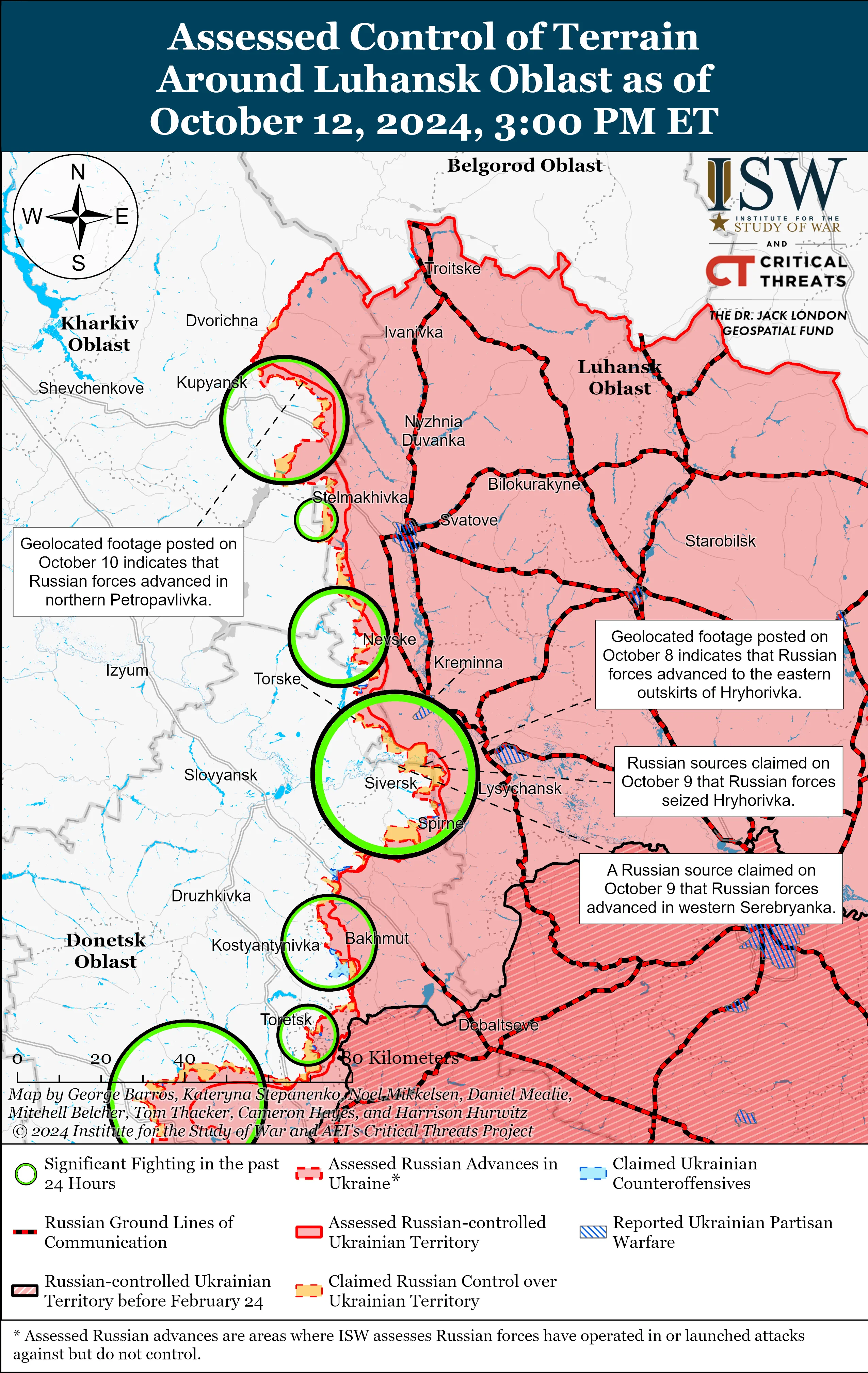 ISW проаналізував ситуацію на фронті в Харківській і Луганській областях